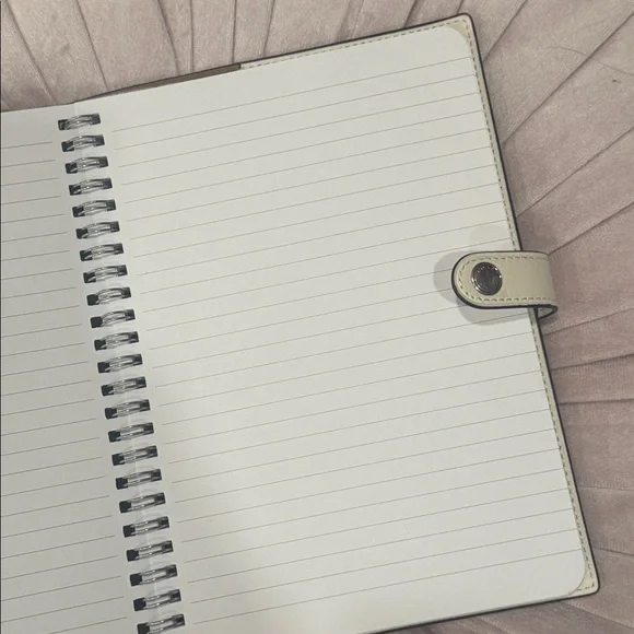 Coach Black Herringbone Print Notebook Cover & Lined Notebook-Leather Trim - Picture 4 of 5